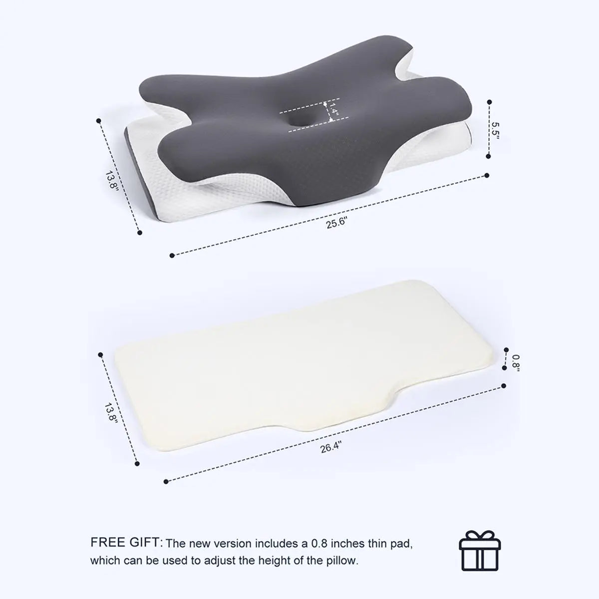 Cooling Memory Foam Neck Pillow for Cervical Support & Comfort