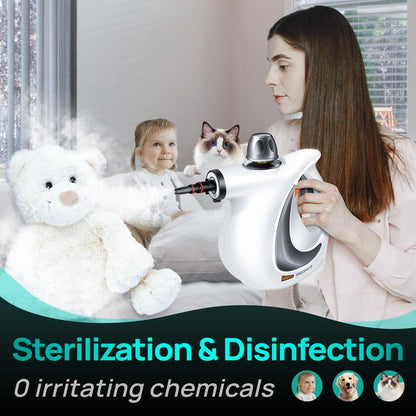 Redhut [2026] Handheld Pressurized Multifunctional Steam Cleaner, equipped with 12 accessories, powerful and efficient.