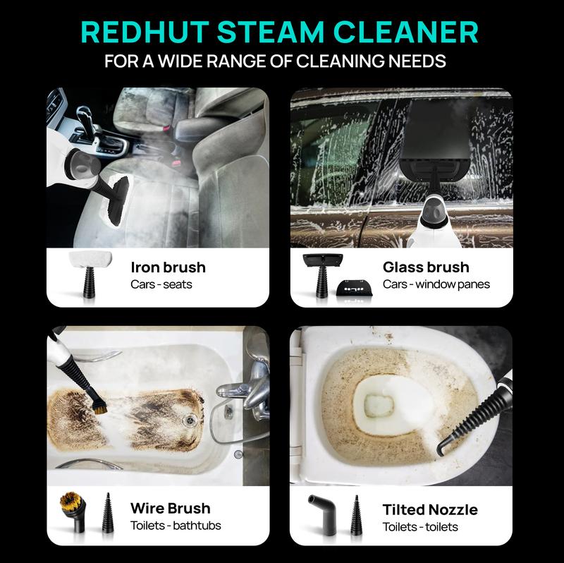 Redhut [2026] Handheld Pressurized Multifunctional Steam Cleaner, equipped with 12 accessories, powerful and efficient.