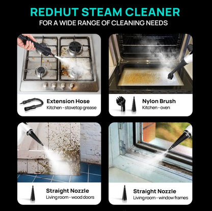 Redhut [2026] Handheld Pressurized Multifunctional Steam Cleaner, equipped with 12 accessories, powerful and efficient.