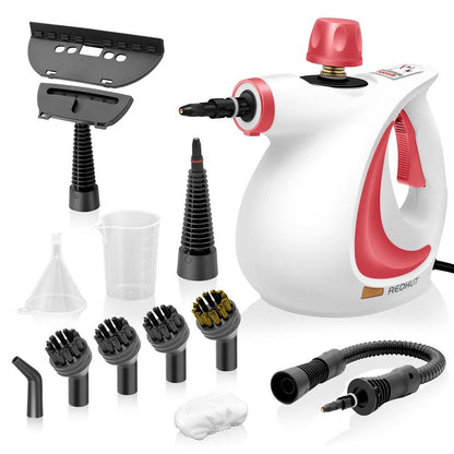 Redhut [2026] Handheld Pressurized Multifunctional Steam Cleaner, equipped with 12 accessories, powerful and efficient.
