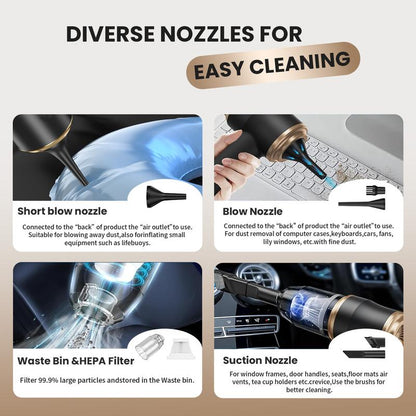 Powerful handheld cordless vacuum cleaner with strong suction.