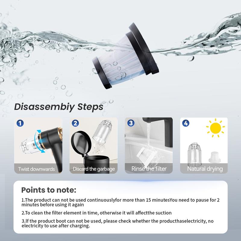 Powerful handheld cordless vacuum cleaner with strong suction.