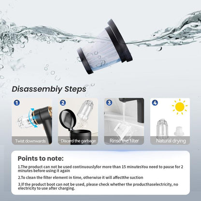 Powerful handheld cordless vacuum cleaner with strong suction.