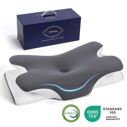 Cooling Memory Foam Neck Pillow for Cervical Support & Comfort