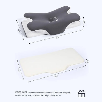 Cooling Memory Foam Neck Pillow for Cervical Support & Comfort