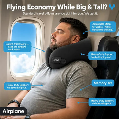 Memory Foam Travel Neck Pillow with Eye Mask & Earplugs
