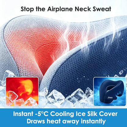 Memory Foam Travel Neck Pillow with Eye Mask & Earplugs