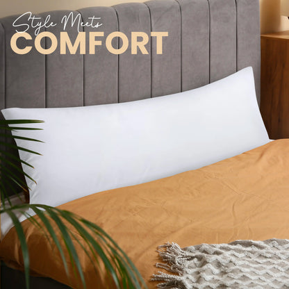 Long Body Pillow – Supportive Bolster Positioner – Soft Durable Bed Accessory for Side Sleepers & Comfort