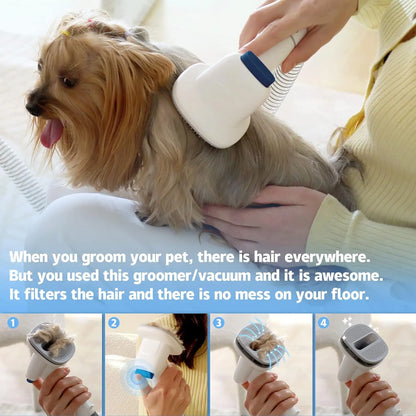 2.3L Pet Grooming Kit with Suction Hair Removal System
