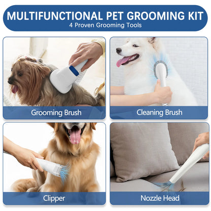 2.3L Pet Grooming Kit with Suction Hair Removal System