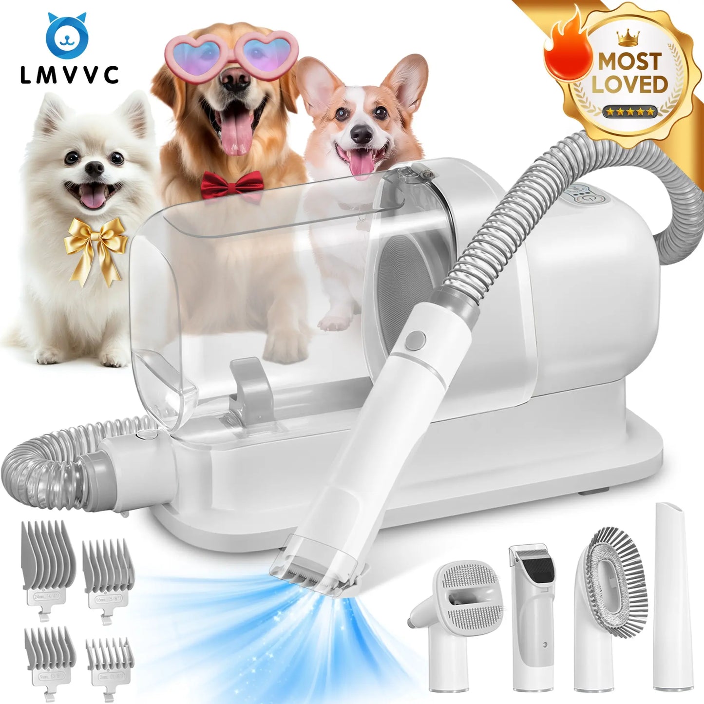 2.3L Pet Grooming Kit with Suction Hair Removal System