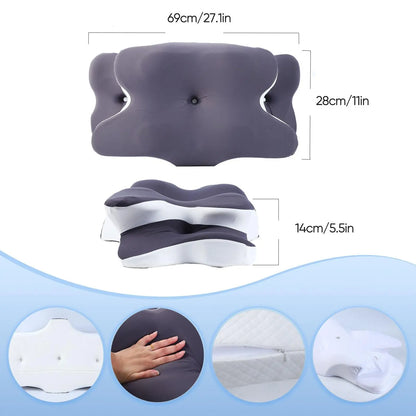 Cooling Memory Foam Neck Pillow for Side Back & Stomach Sleepers