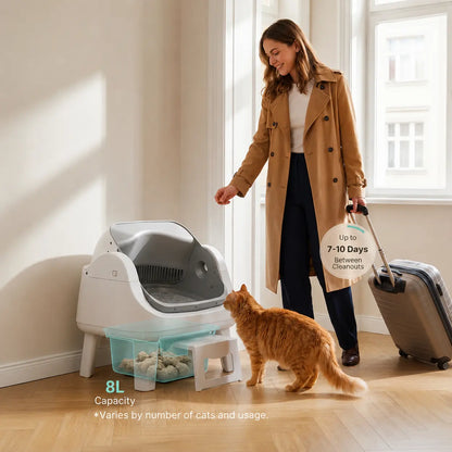 Smart Automatic Self Cleaning Cat Litter Box with Safety Protection