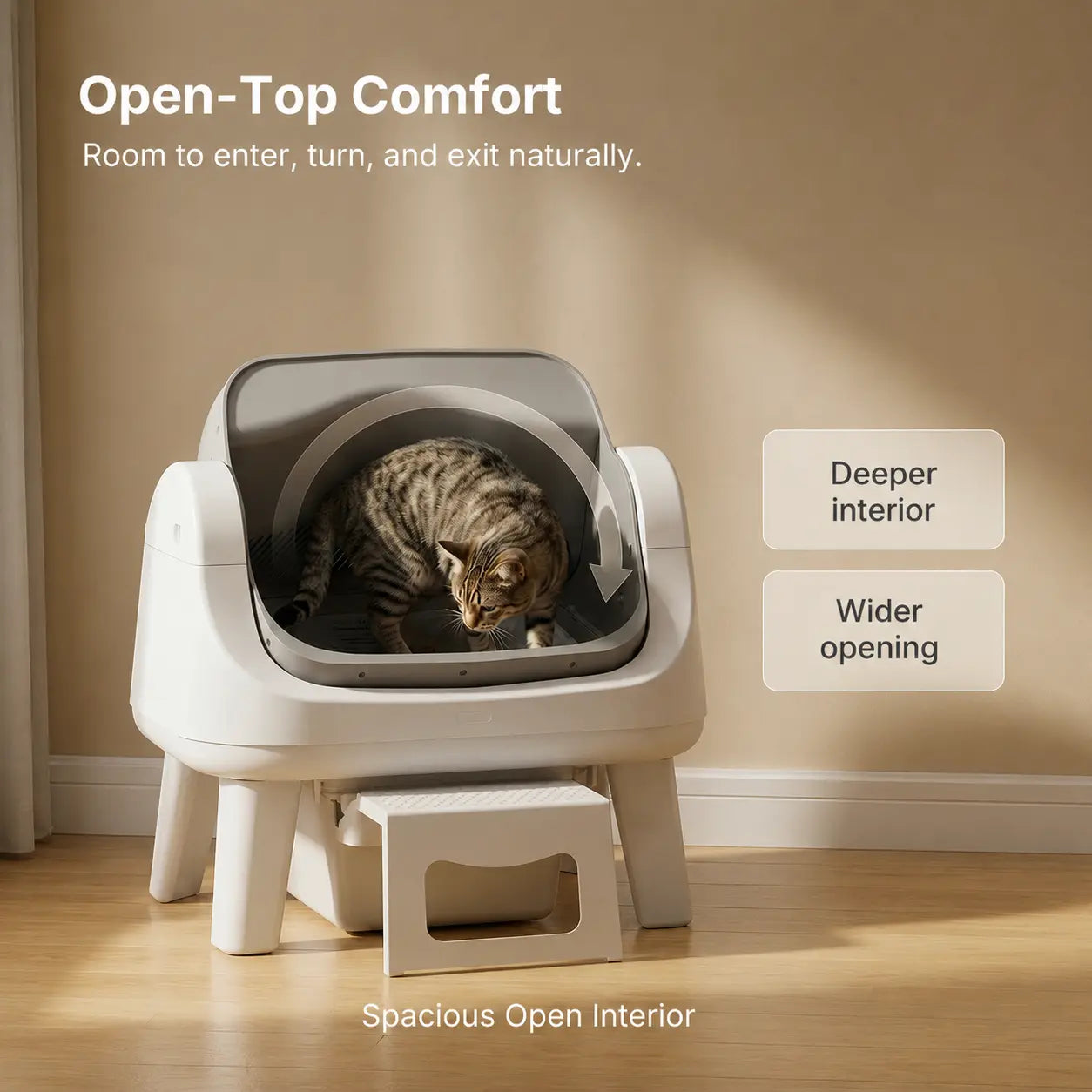 Smart Automatic Self Cleaning Cat Litter Box with Safety Protection