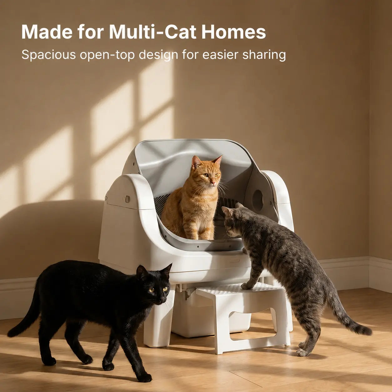 Smart Automatic Self Cleaning Cat Litter Box with Safety Protection