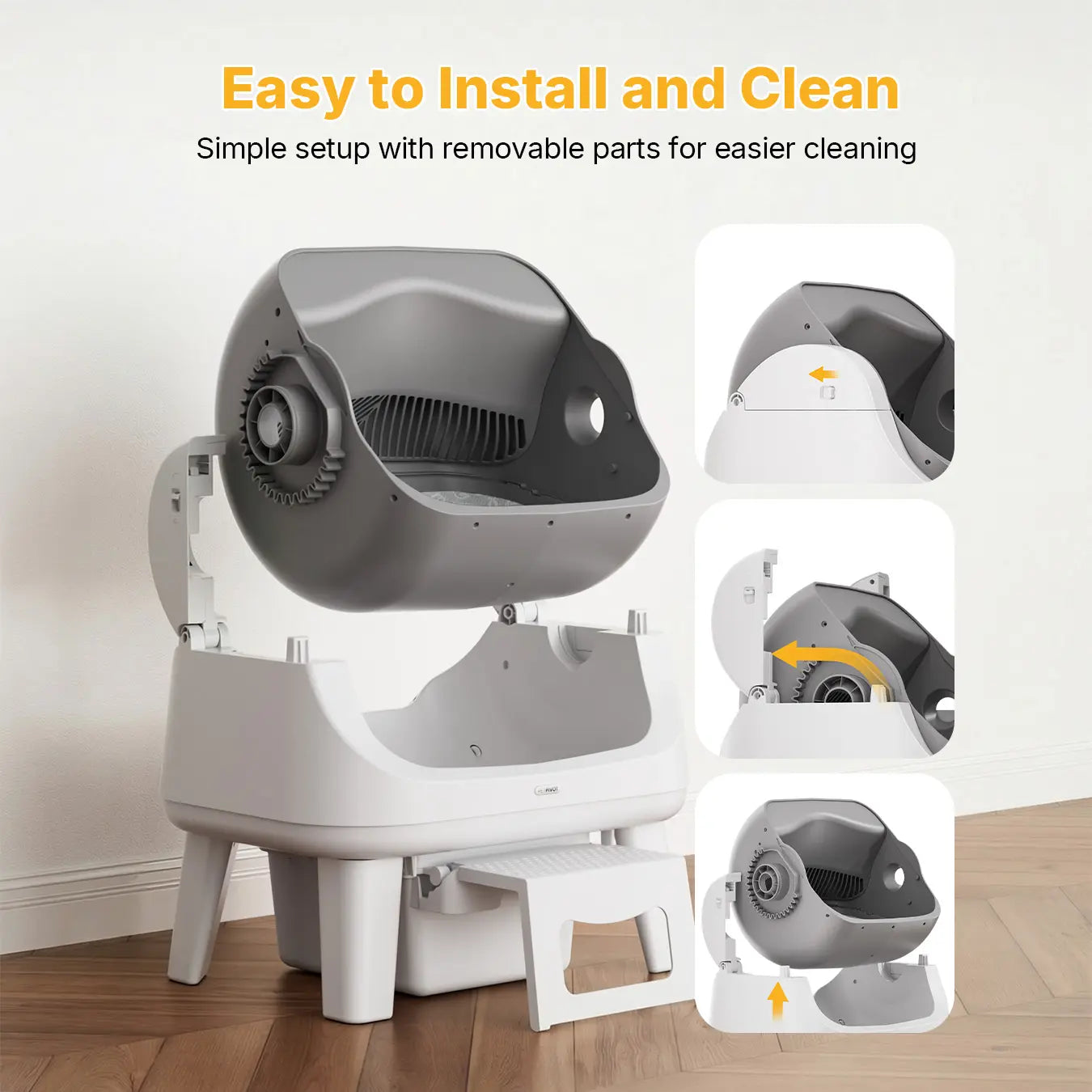 Smart Automatic Self Cleaning Cat Litter Box with Safety Protection