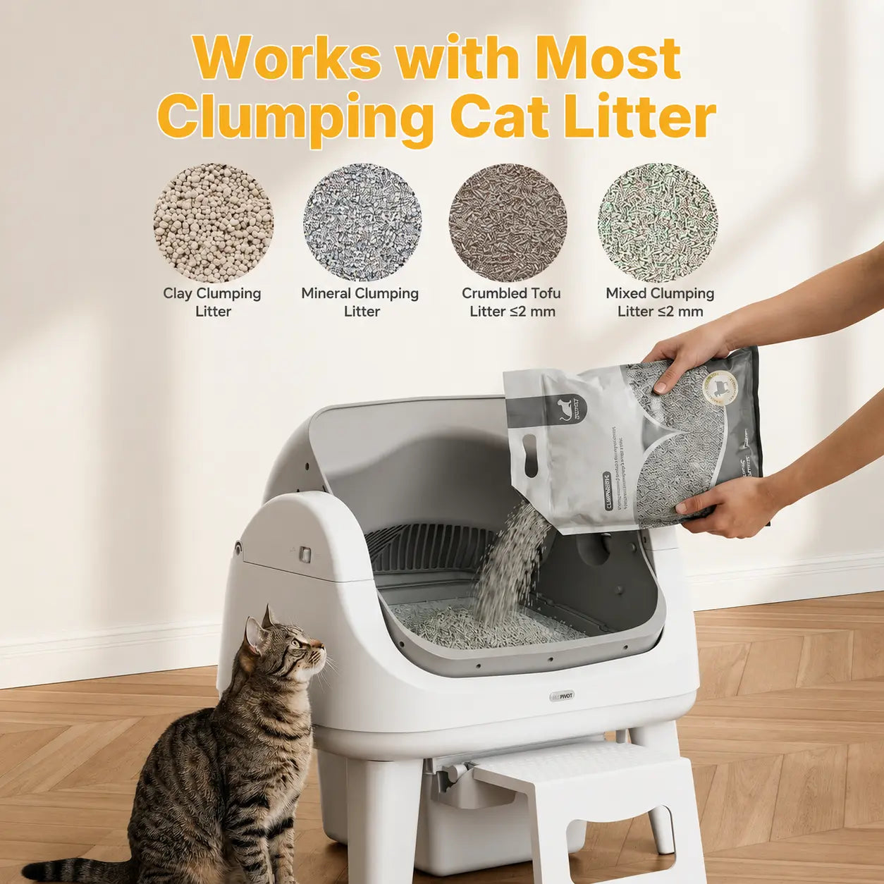 Smart Automatic Self Cleaning Cat Litter Box with Safety Protection